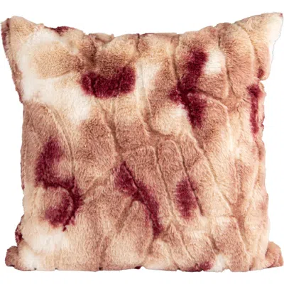 Storied Home Faux Fur Pillow In Pink