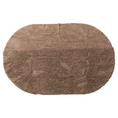 Storied Home Modern Oval Cotton Tufted Rug In Brown