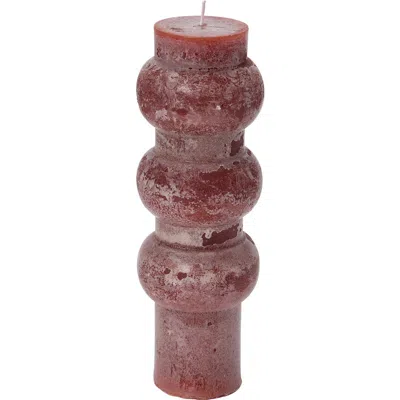 Storied Home Unscented  Pillar Candle In Red