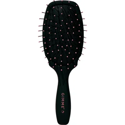 Gimme Beauty Mini Travel Detangler Brush With Anti-static, Heat-resistant & Flexible Nylon Bristle In Black