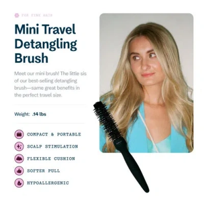 Gimme Beauty Mini Travel Detangler Brush With Anti-static, Heat-resistant & Flexible Nylon Bristle In Black