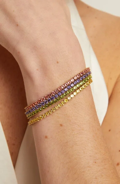 Aurate New York Lab Grown Amethyst Tennis Bracelet In Gold