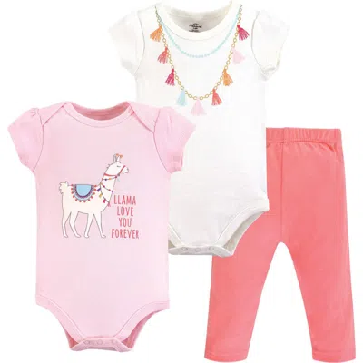Little Treasure Soft Cotton Two-piece Outfit Bodysuit & Pants In Multi