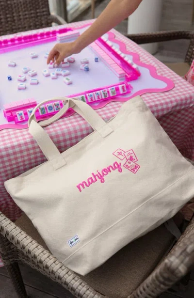 Ame & Lulu Mahjong Large Tote In Neutral