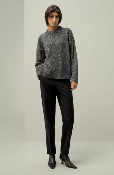 Lilysilk Oversized Crewneck Wool-cashmere Sweater In Gray