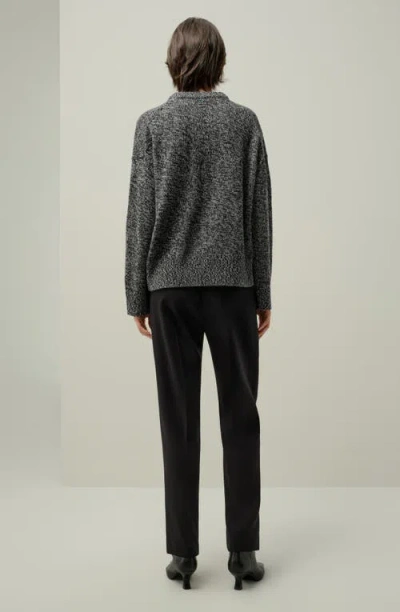 Lilysilk Oversized Crewneck Wool-cashmere Sweater In Gray