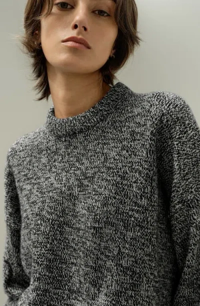 Lilysilk Oversized Crewneck Wool-cashmere Sweater In Gray