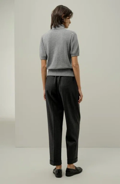 Lilysilk Cable-knit Baby Cashmere Turtleneck Top In Gray