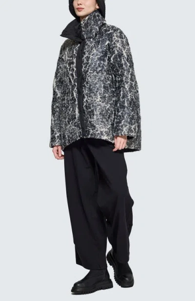 Luukaa Elva Textured Coat & Hat In Black