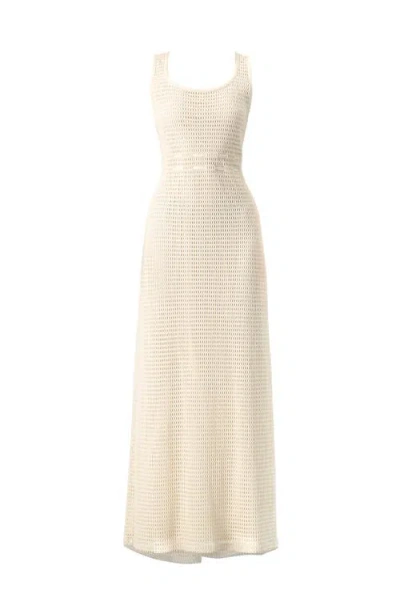 Ivonne Knitted Maxi Dress With Waist Knots In Brown