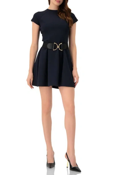Ivonne A-line Short Dress In Blue