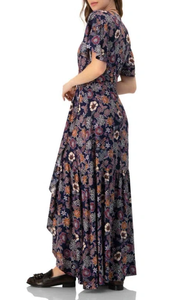 Ivonne V-neck Wrap Maxi Dress In Brown