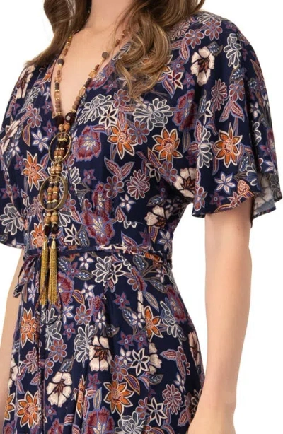 Ivonne V-neck Wrap Maxi Dress In Brown