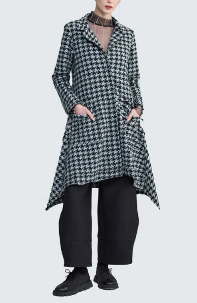 Luukaa Zaria Houndstooth Long Jacket In Black