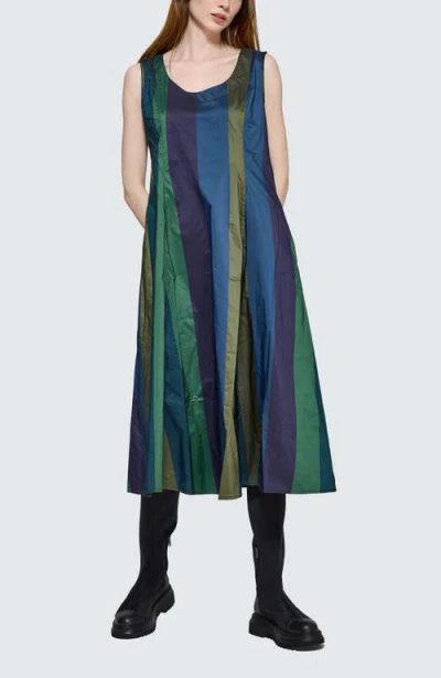 Luukaa Ruby Pleated Dress In Blue