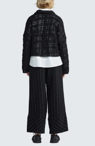 Luukaa Xenia Structured Mesh Short Jacket In Black