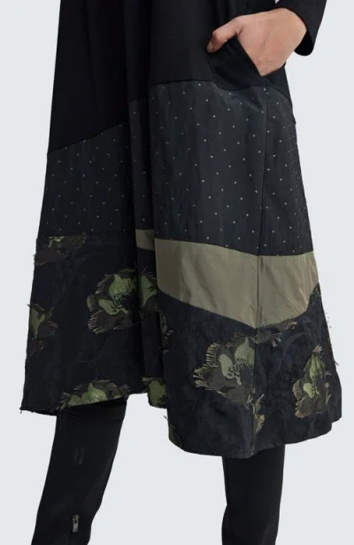 Luukaa Vaila Sculptural Midi Dress In Animal Print