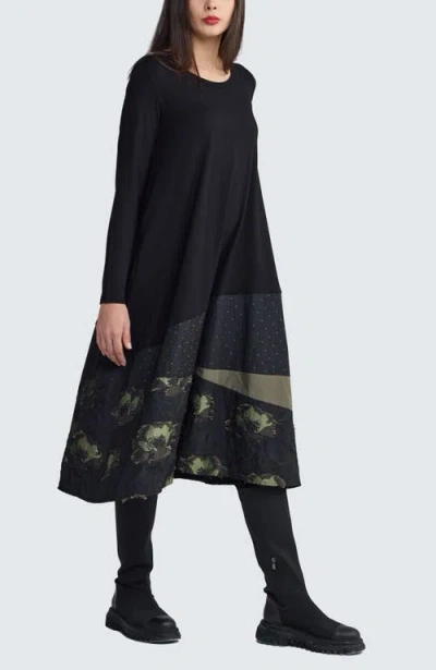 Luukaa Vaila Sculptural Midi Dress In Animal Print