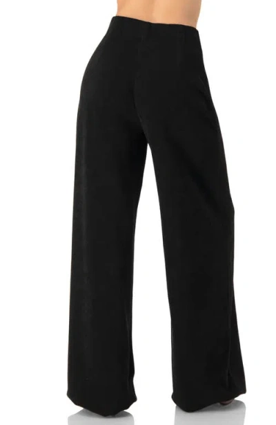 Ivonne Corduroy High-waisted Wide-leg Trousers In Black
