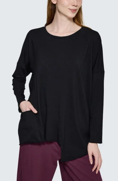 Luukaa Greta Asymmetrical Blouse In Black