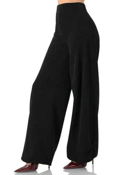 Ivonne Corduroy High-waisted Wide-leg Trousers In Black