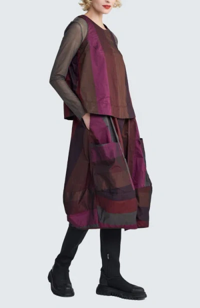 Luukaa Crimson Balloon Skirt In Multi