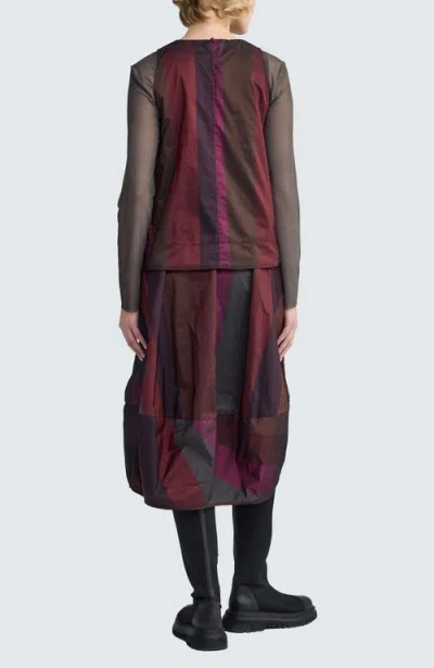 Luukaa Crimson Balloon Skirt In Multi