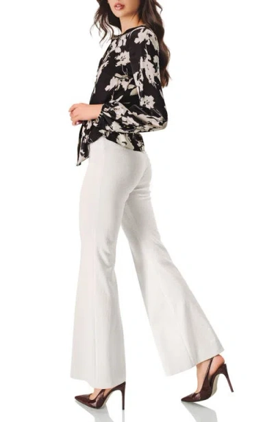 Ivonne Double Front Placket Satin Shirt In Black