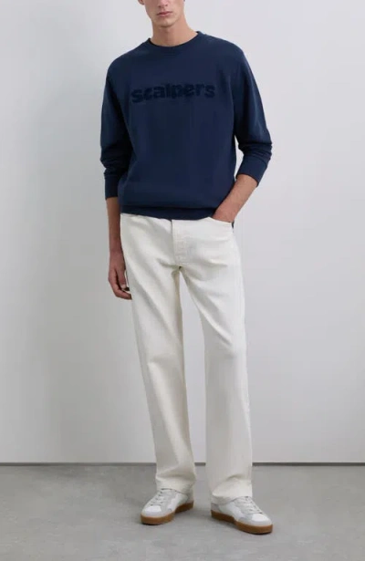 Scalpers Terry Sweater In Blue