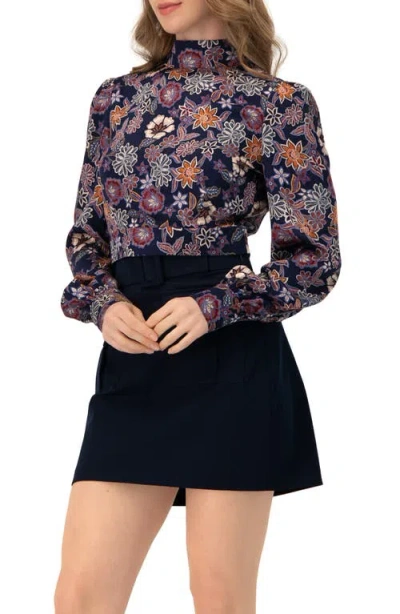 Ivonne Cropped Back-tie Blouse In Brown