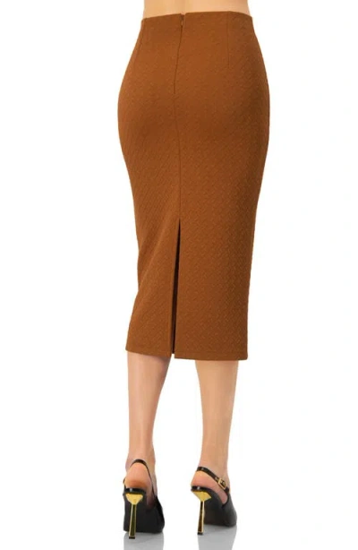 Ivonne Midi Skirt With Back Slit In Brown