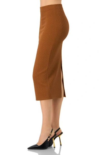 Ivonne Midi Skirt With Back Slit In Brown
