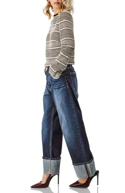 Ivonne Long Sleeve Knit Crop Top In Black