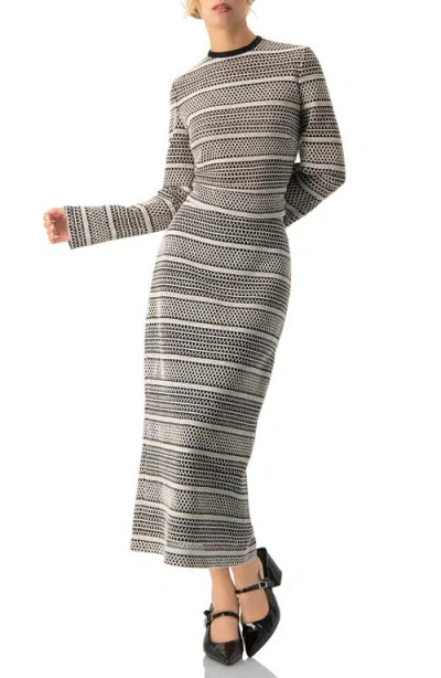 Ivonne Long Sleeve Knit Crop Top In Black