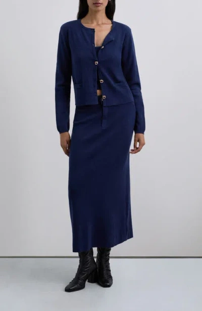 Scalpers Casualknitset Cardigan In Blue