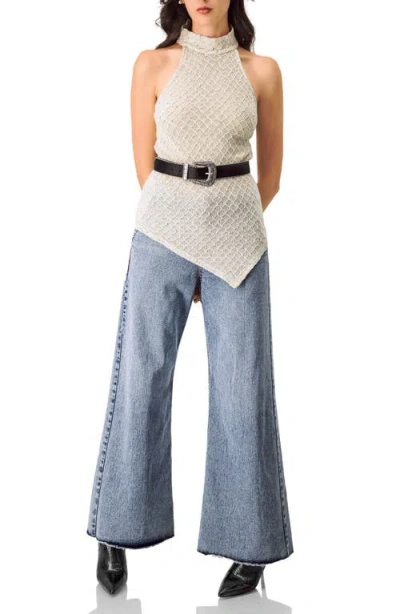 Ivonne Knit Halter Neck Sleeveless Top In Brown