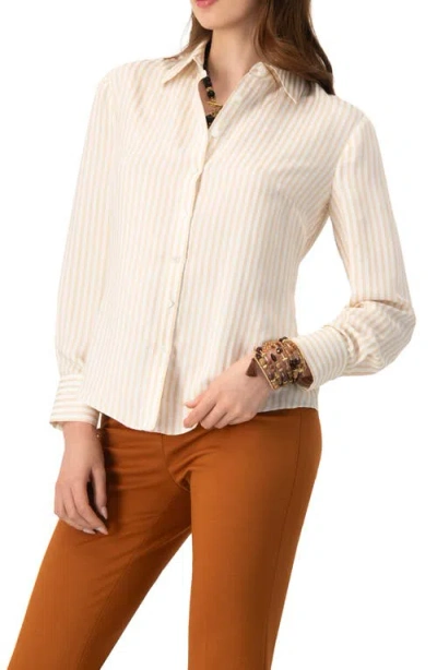 Ivonne Classic Striped Shirt In Sand