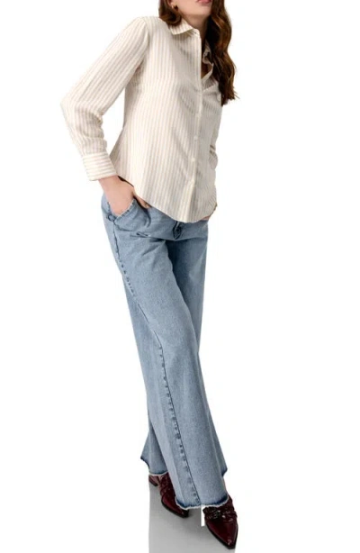 Ivonne Classic Striped Shirt In Sand