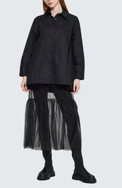 Luukaa Flanna Ruffled Mesh Skirt In Black