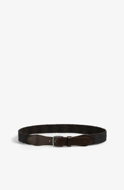 Scalpers Stripes Zigzag Belt In Brown