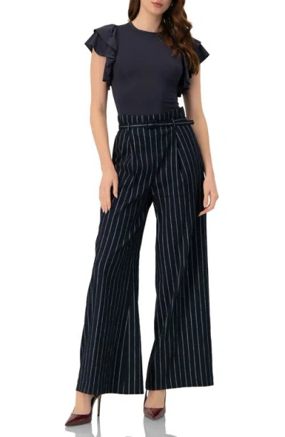 Ivonne Ruffle Sleeve Bodysuit In Blue