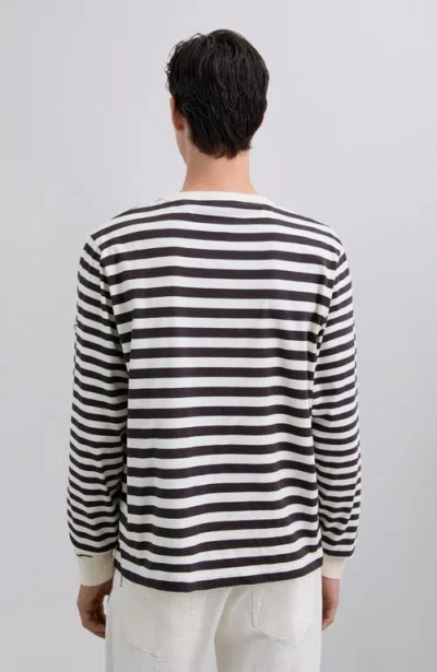 Scalpers Mixedstriped Ls Tee In Black