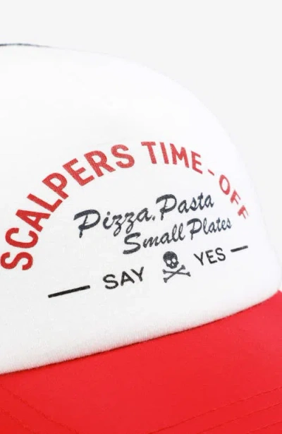 Scalpers Time Off Trucker In Red