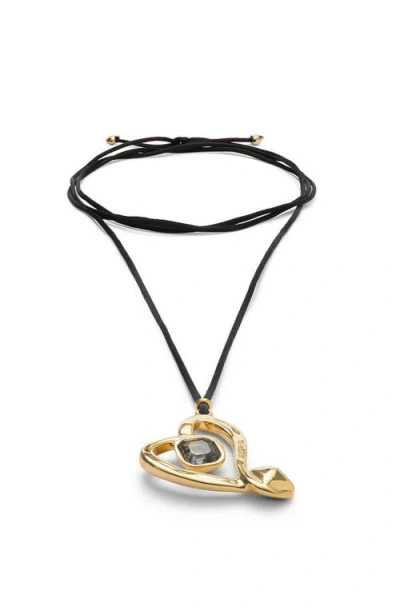 Unode50 Modern 18 K Plated Necklace With Heart Faceted Crystal In Gold