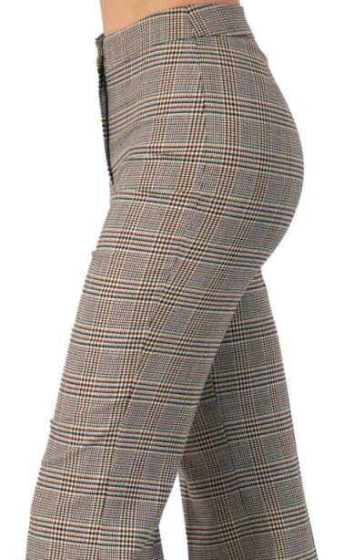 Ivonne Straight-leg Prince Of Wales Trousers In Brown