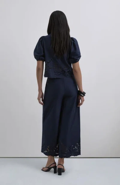 Scalpers Satenemb Pant In Blue