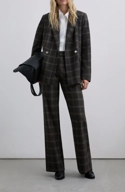 Scalpers Browncheck Blazer In Black