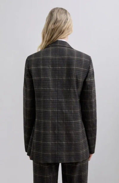 Scalpers Browncheck Blazer In Black