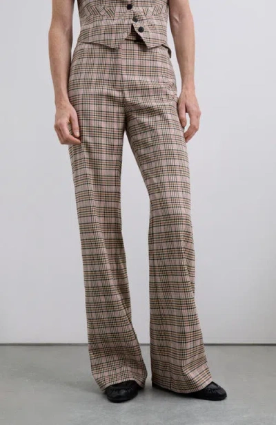 Scalpers Pinkcheck Pant In Neutral