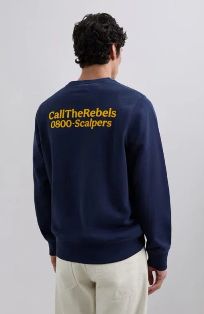 Scalpers Rebels Flock Sweater In Blue